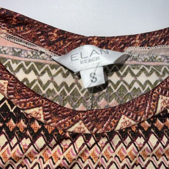 Women's ELAN BEACH Sleeveless Summer Colorful Dress w/ Pockets Small - Picture 3 of 4